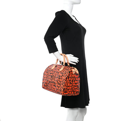 Louis Vuitton Monogram Graffiti Speedy 30 Orange 2 of 10