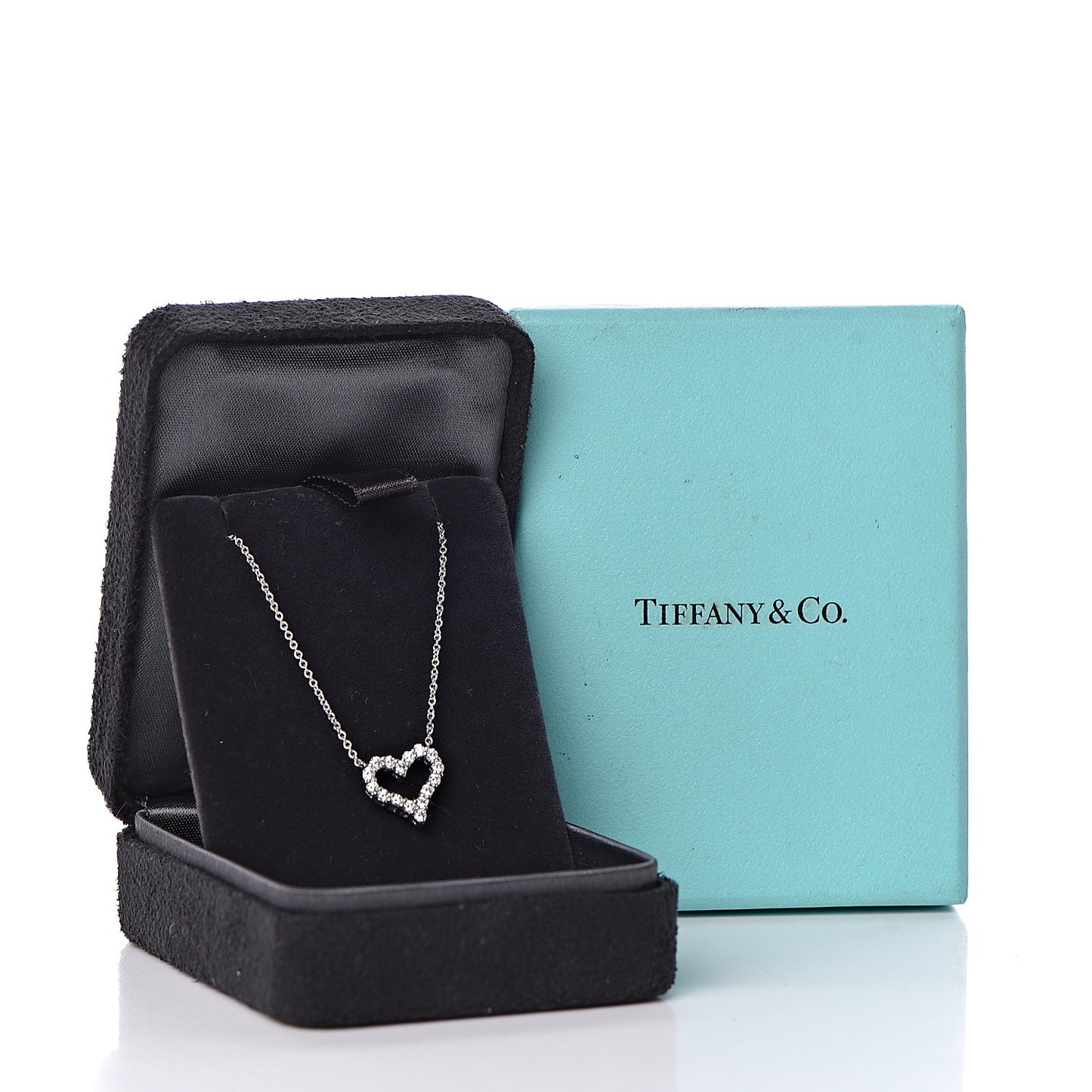 Platinum Diamond Mini Heart Pendant Necklace