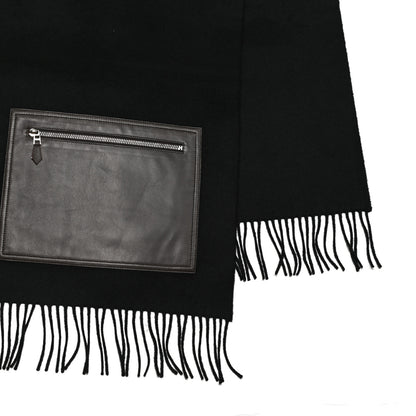 Hermes Cashmere Lambskin Pocket Muffler Black 3 of 4