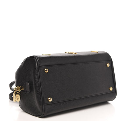 MCM Grained Calfskin Studded Small Heritage Boston Bag Black 4 of 9