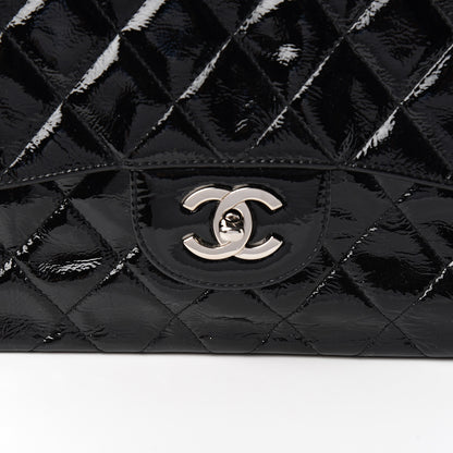 Chanel Distressed Patent Quilted Jumbo Single Flap Black 10 of 10