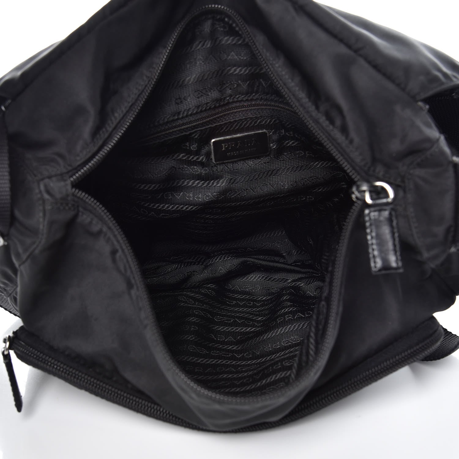 Prada Nylon Vela Messenger Bag Black 5 of 12