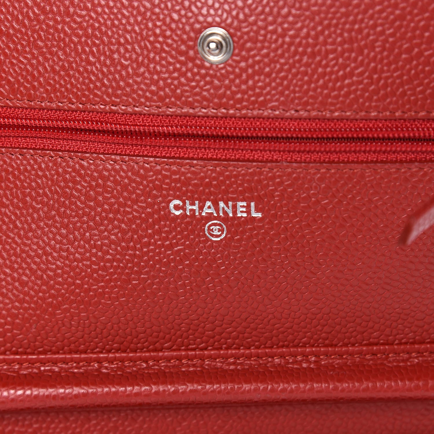 Chanel Caviar Quilted Wallet on Chain WOC Red 6 of 13