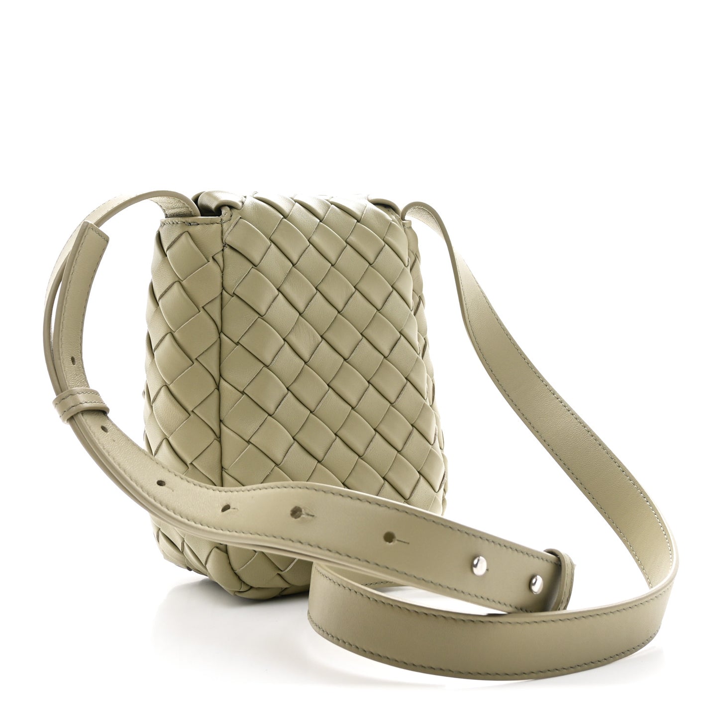 Nappa Intrecciato Mini Vertical Cobble Shoulder Bag Travertine