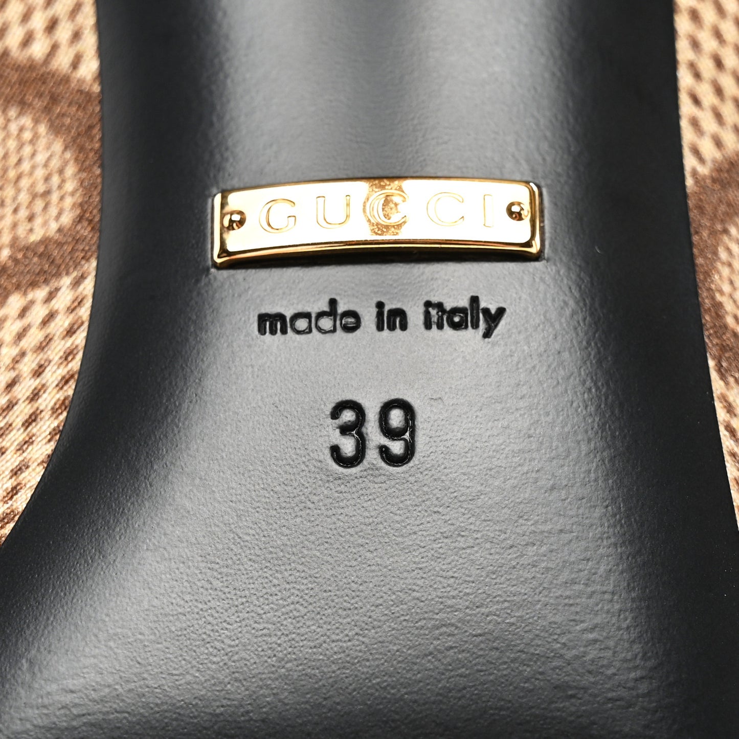 X GUCCI Jersey Maxi GG Monogram Crepe Knife Booties 39 Camel Ebony