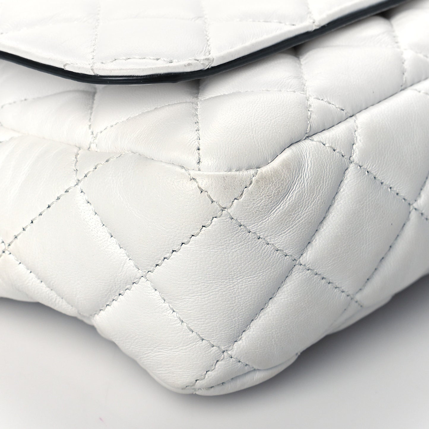 Nappa Quilted Small Medusa Chain Crossbody White