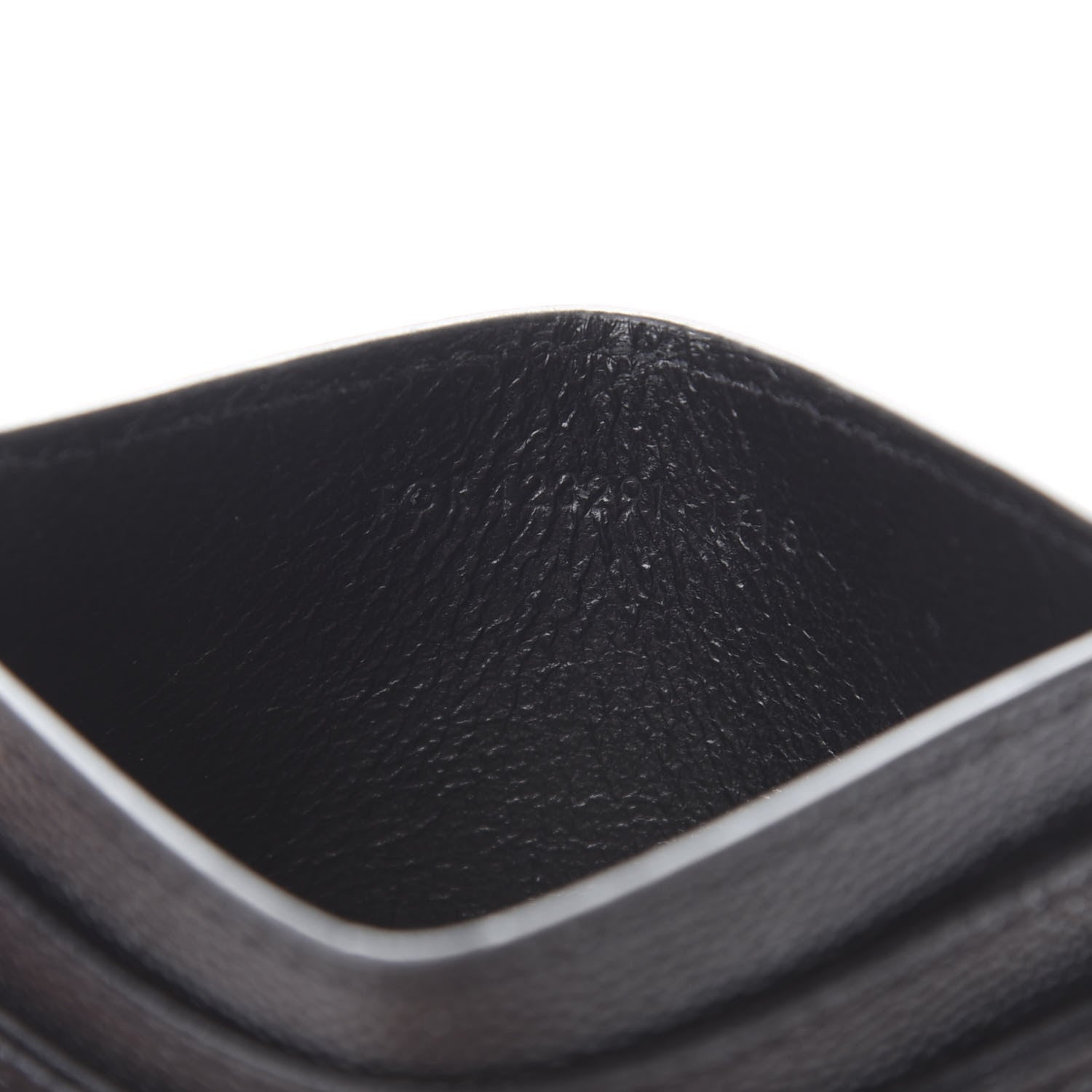 Saint Laurent Grain De Poudre Matelasse Chevron Monogram Credit Card Case Black 7 of 8