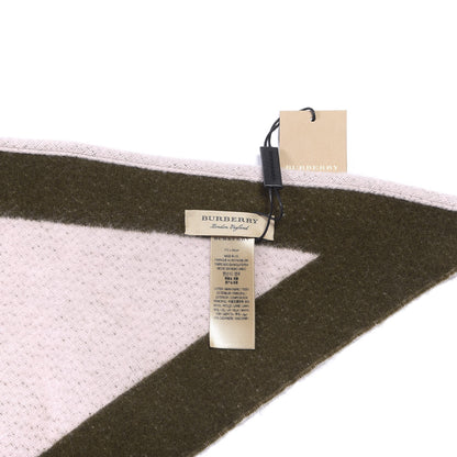 Burberry Cashmere Wool Graphic Crest Bandana Scarf Chalk Pink 2 of 3