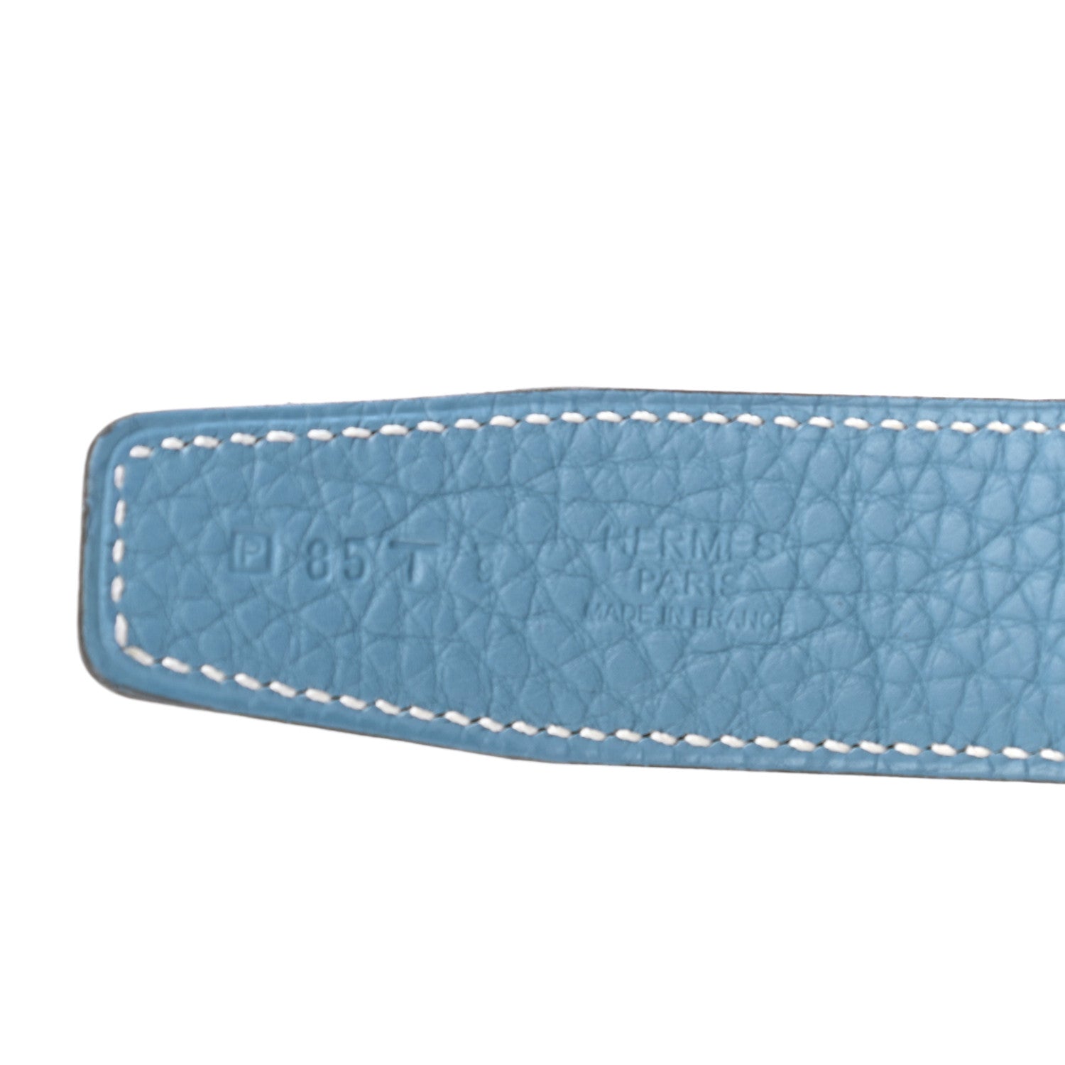 Hermes Box Togo 24mm Guilloche H Belt 85 Black Bleu Jean 5 of 6