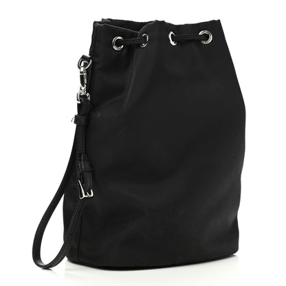 Prada Saffiano Tessuto Nylon Vela Bucket Wristlet Black 3 of 9