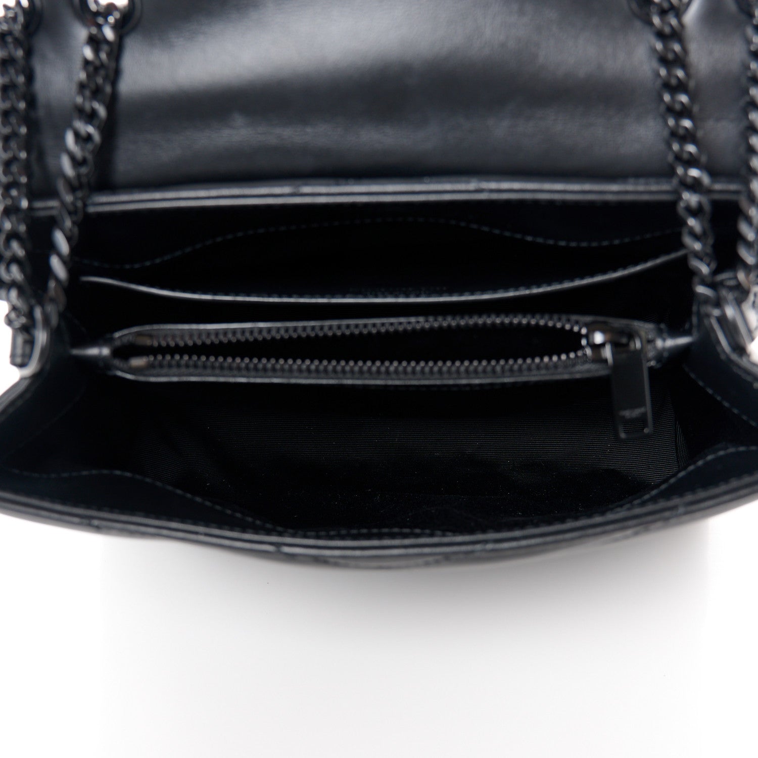 Saint Laurent Calfskin Y Quilted Monogram Monochrome Small Loulou Chain Satchel Black 5 of 11