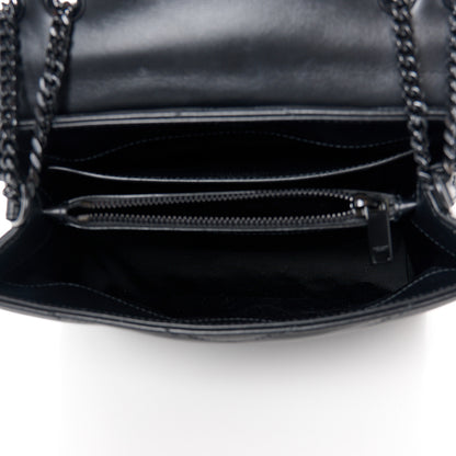 Saint Laurent Calfskin Y Quilted Monogram Monochrome Small Loulou Chain Satchel Black 5 of 11