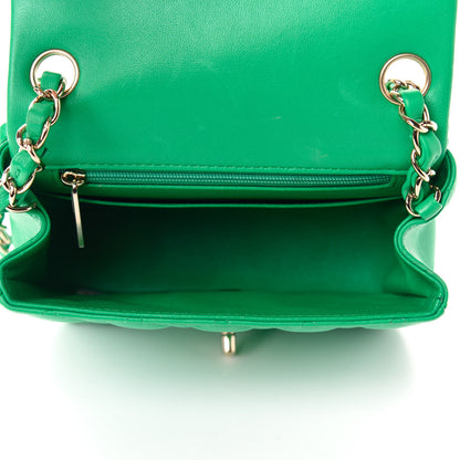Chanel Lambskin Quilted Mini Square Flap Green 5 of 11