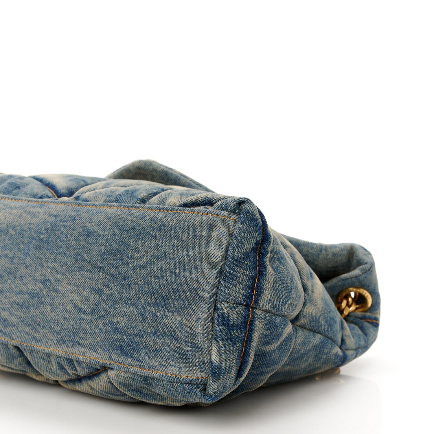 Saint Laurent Denim Quilted Small Loulou Puffer Monogram Chain Satchel Blue Cinnamon 10 of 10