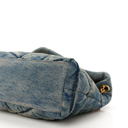 Saint Laurent Denim Quilted Small Loulou Puffer Monogram Chain Satchel Blue Cinnamon 10 of 10