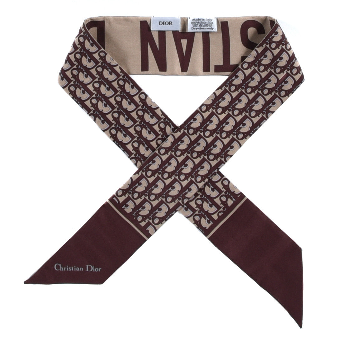 Silk Oblique Mitzah Scarf Bordeaux