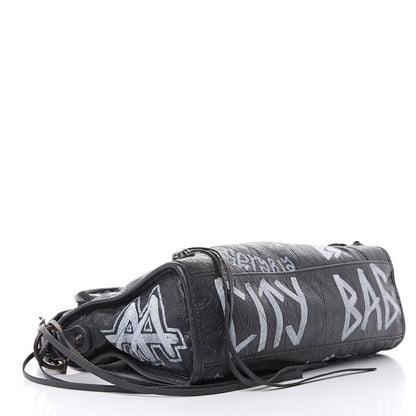 Balenciaga Agneau Arena Graffiti All Over Classic Hardware S City Gris Fossile White 4 of 10