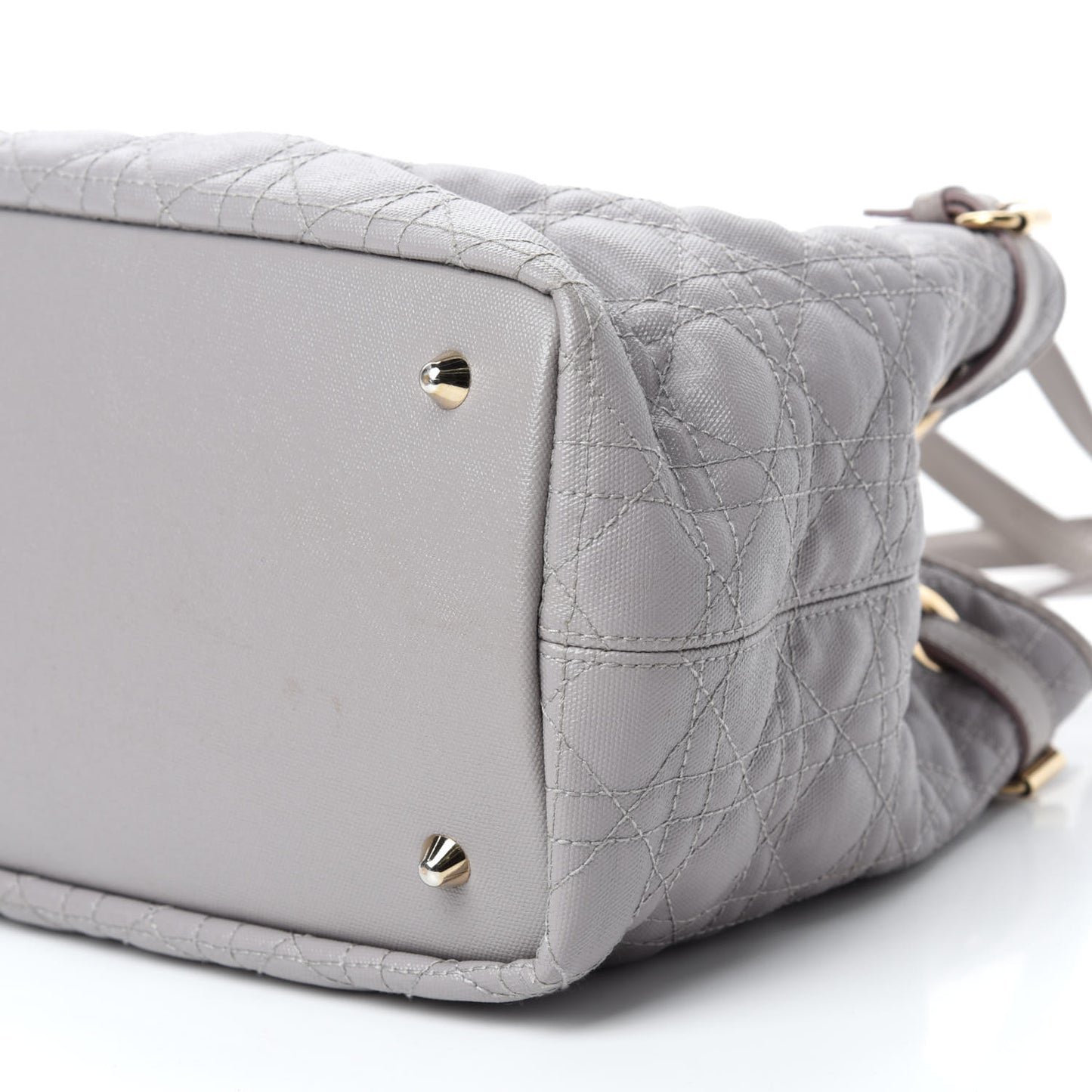Coated Canvas Cannage Small Panarea Tote Grey