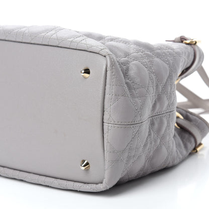Christian Dior Coated Canvas Cannage Small Panarea Tote Grey 7 of 10
