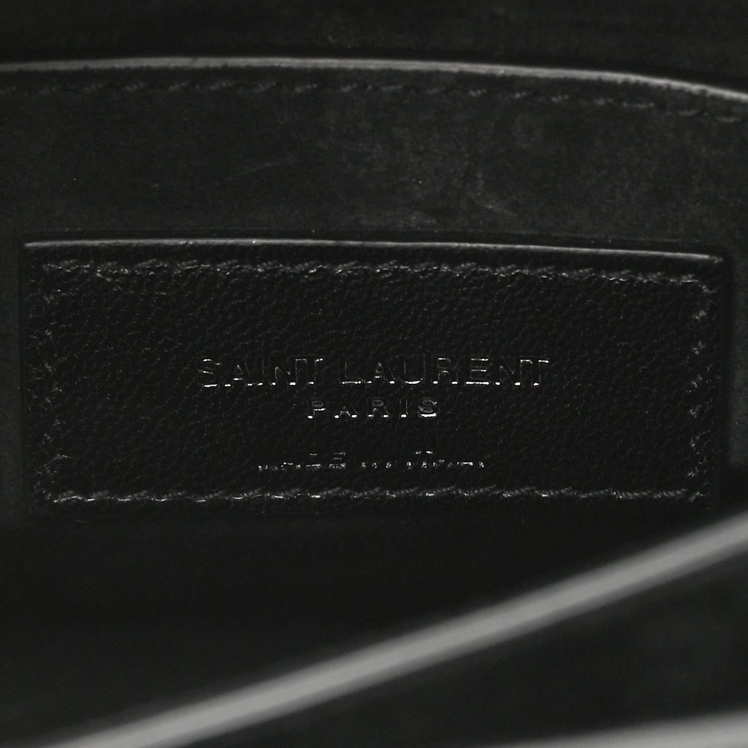 Saint Laurent Calfskin Crocodile Embossed Medium Monochrome Monogram Sunset Black 6 of 15