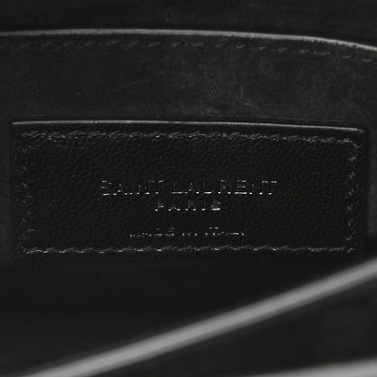 Saint Laurent Calfskin Crocodile Embossed Medium Monochrome Monogram Sunset Black 6 of 15