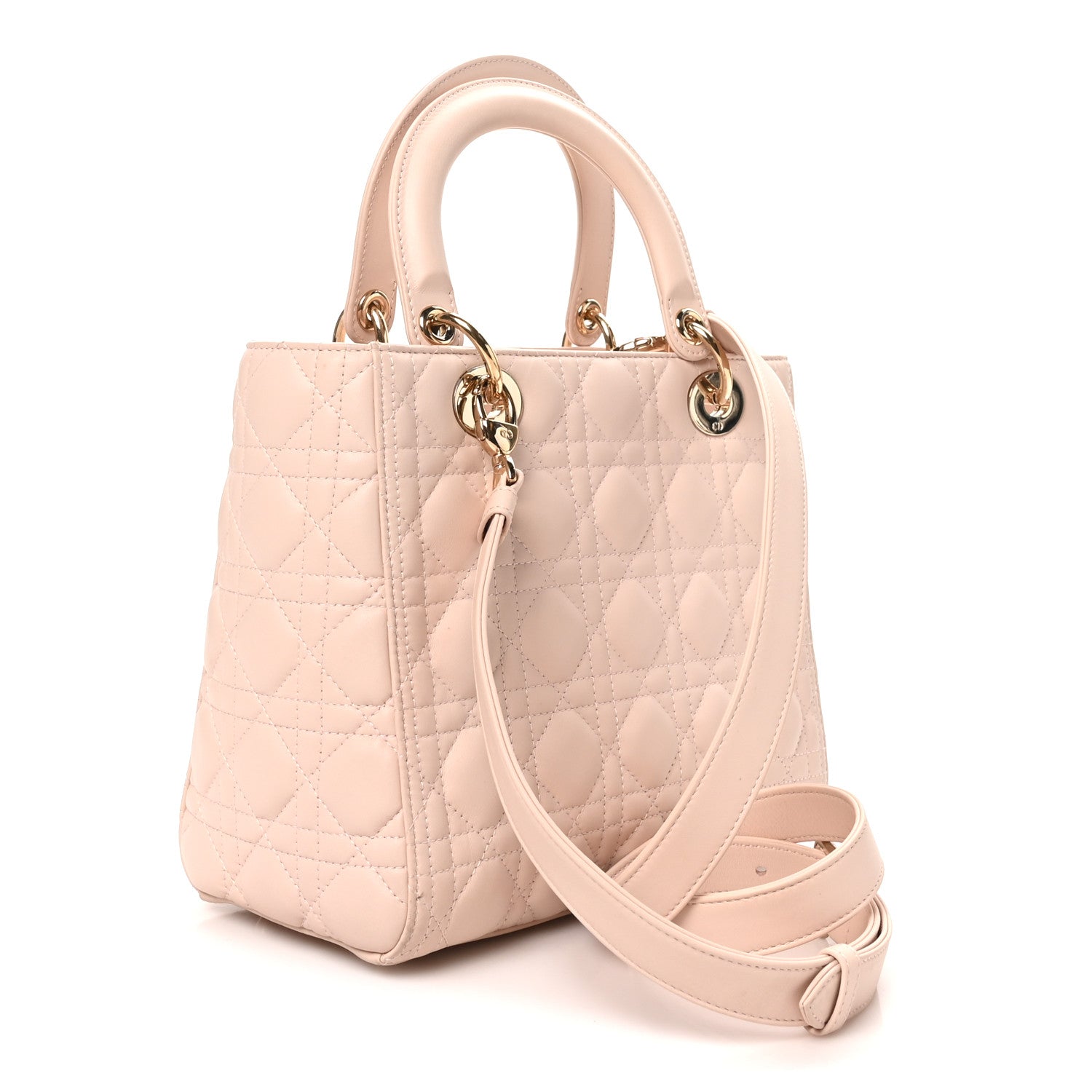 Christian Dior Lambskin Cannage Medium Lady Dior Light Pink 3 of 10