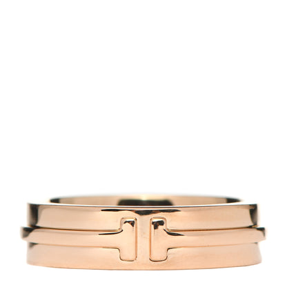 Tiffany 18K Rose Gold T Two Ring 54 6.75 1 of 5