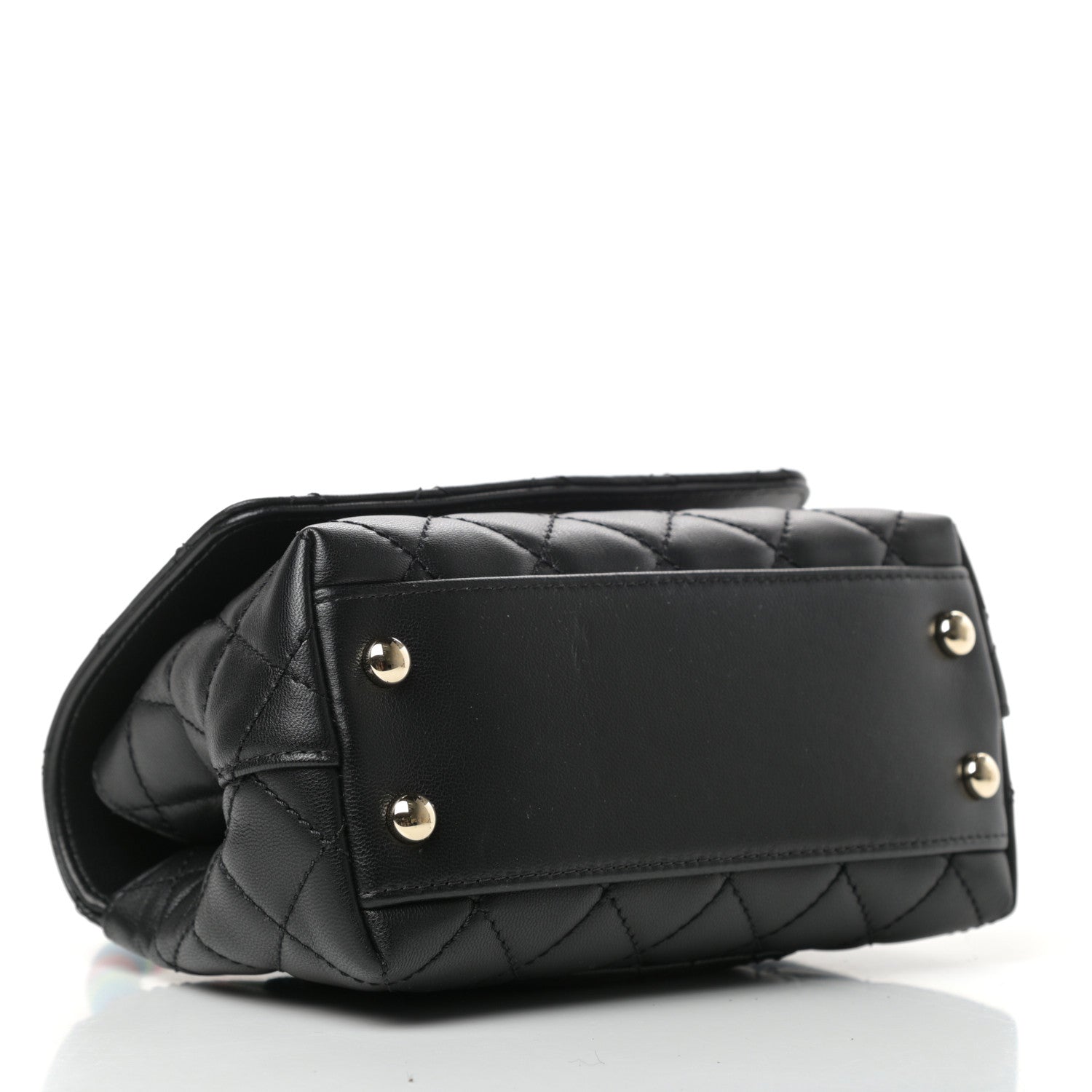 Chanel Goatskin Quilted Rainbow Extra Mini Coco Handle Flap Black 4 of 10