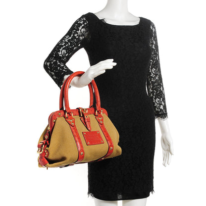 Louis Vuitton Toile Ostrich Trianon Sac de Nuit GM Olive Rouille 2 of 8