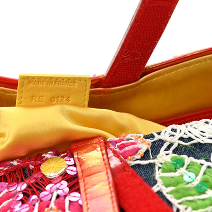 Christian Dior Denim Embroidered Sequin Saddle Bag Multicolor 6 of 11