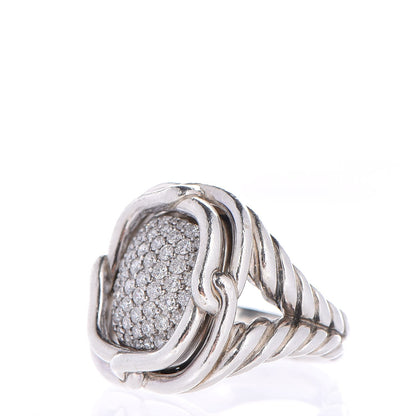 David Yurman Sterling Silver Diamond 16mm Large Labyrinth Ring 52 6 3 of 6