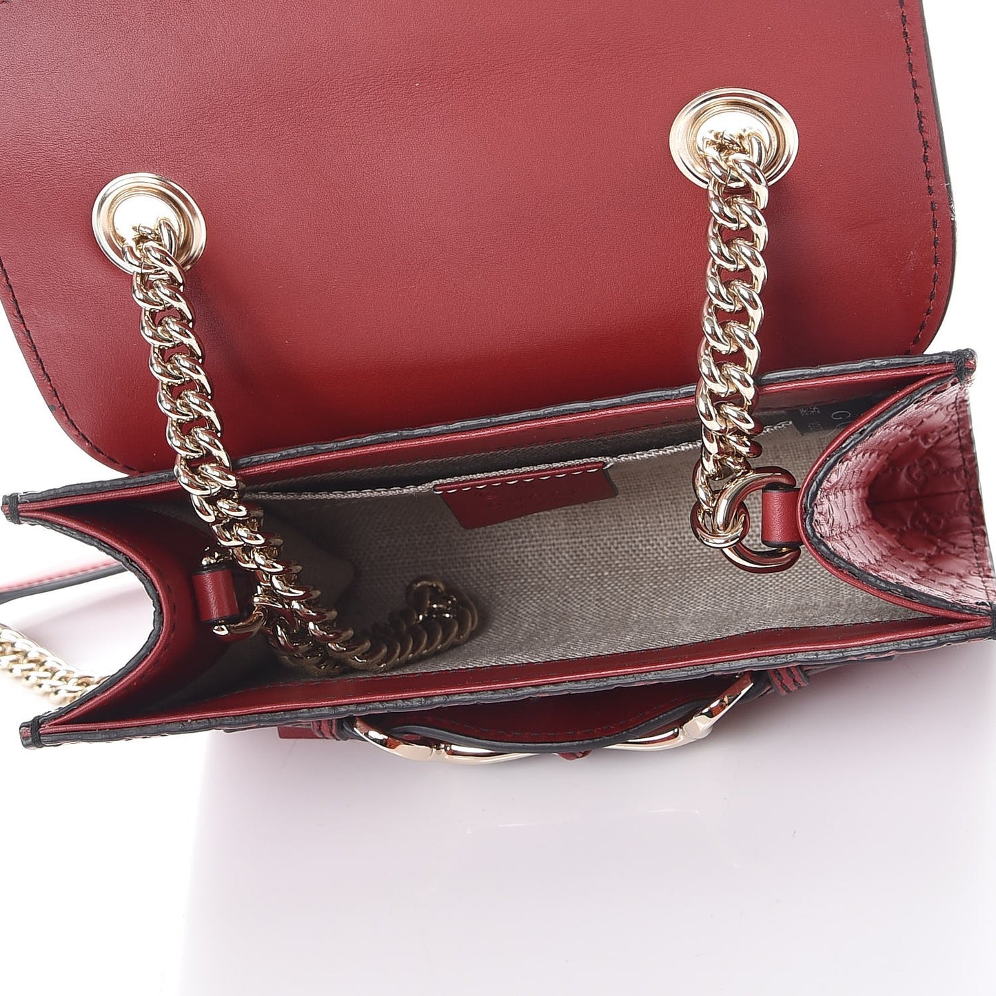 Soft Microguccissima Mini Emily Chain Shoulder Bag Rosso