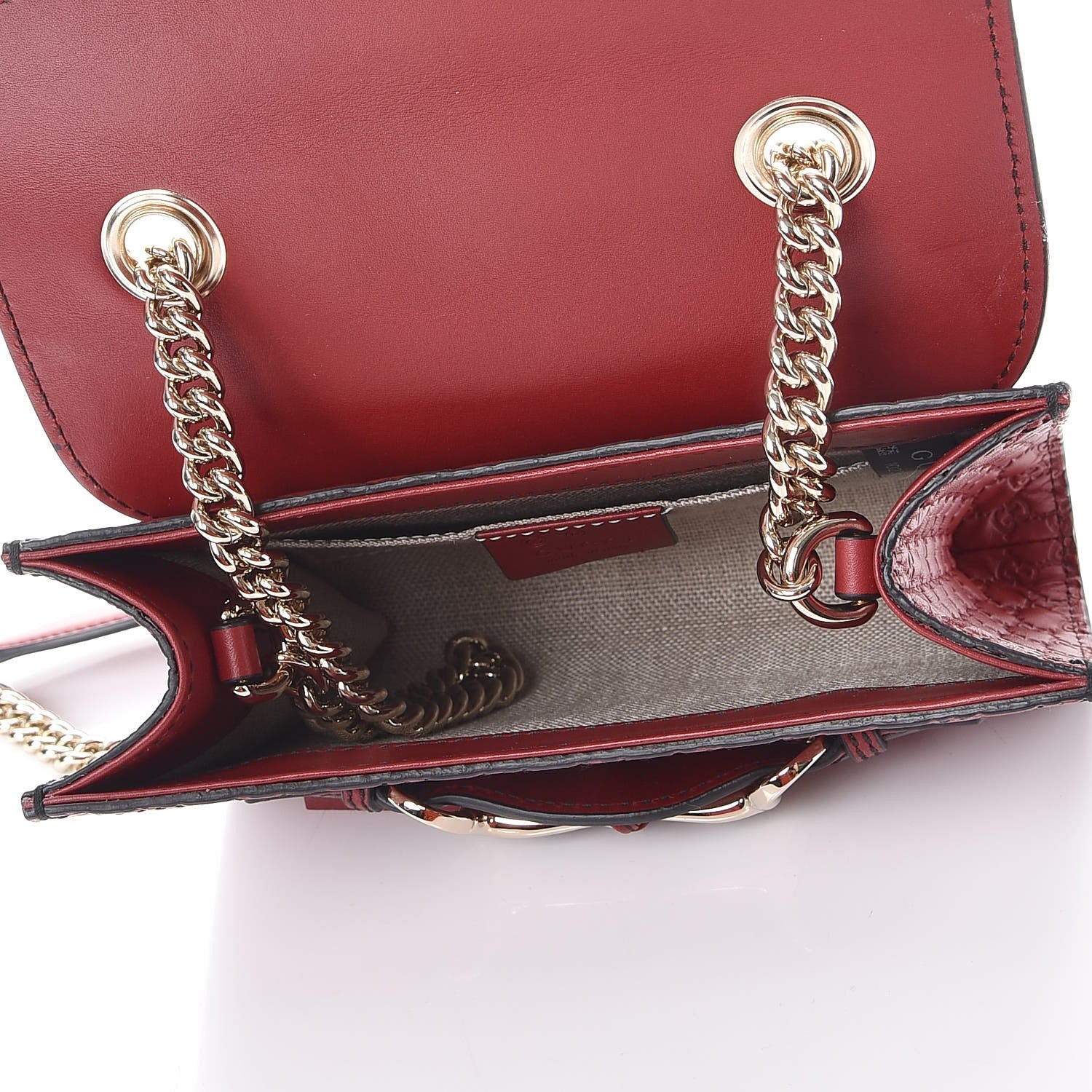 Gucci Soft Microguccissima Mini Emily Chain Shoulder Bag Rosso 6 of 8