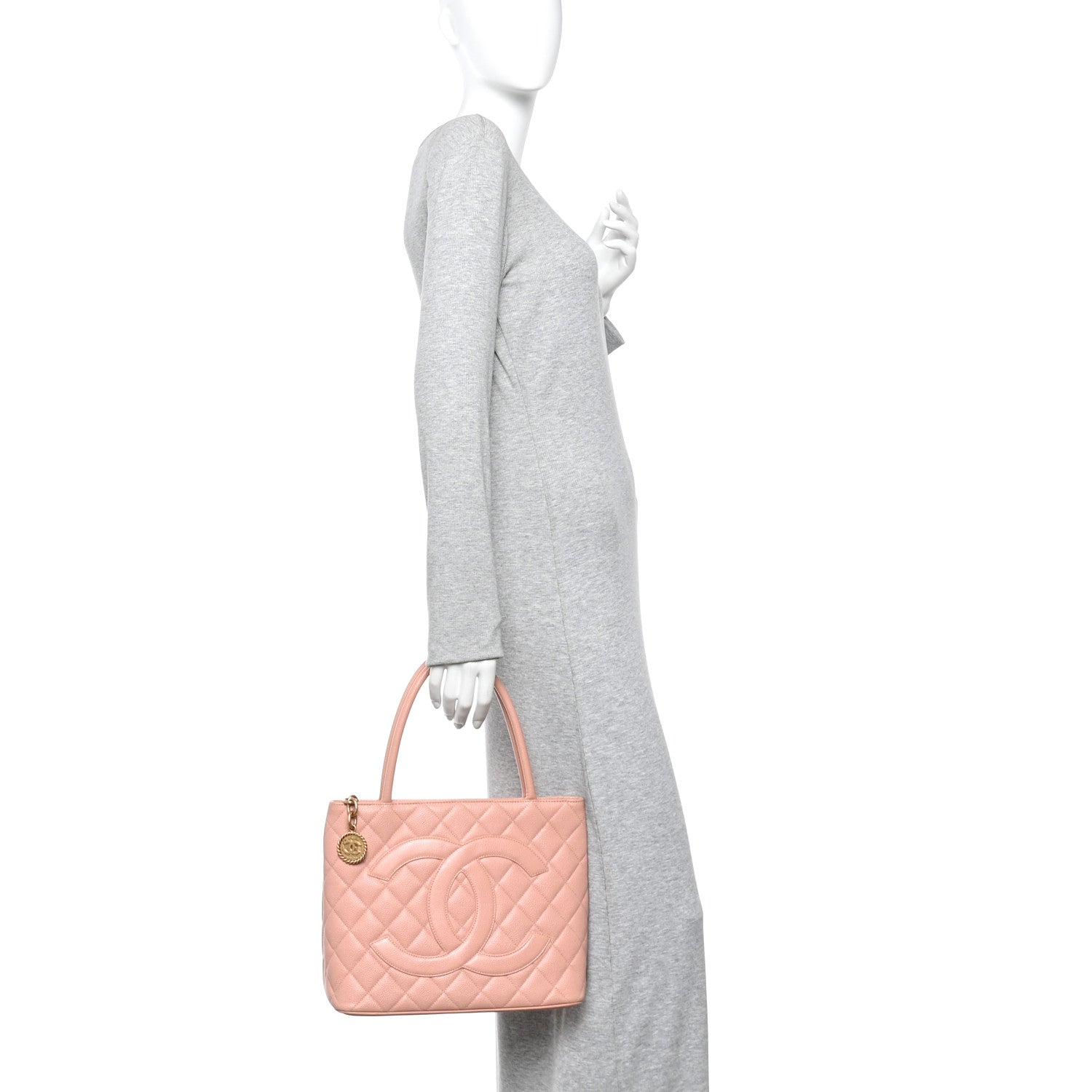 Chanel Caviar Quilted Medallion Tote Light Pink 2 of 12