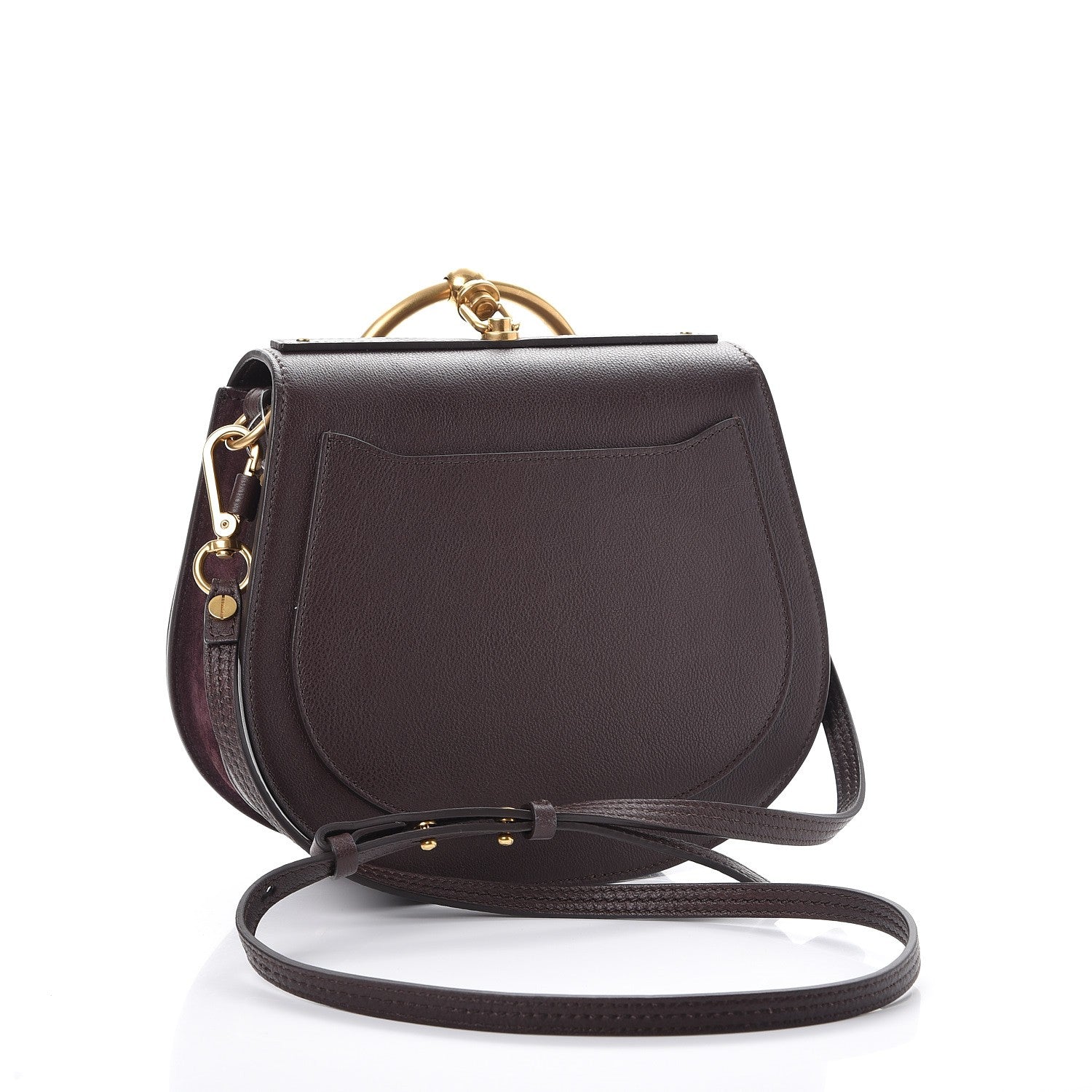 Chloe Calfskin Suede Medium Nile Bracelet Bag Carbon Brown 3 of 7