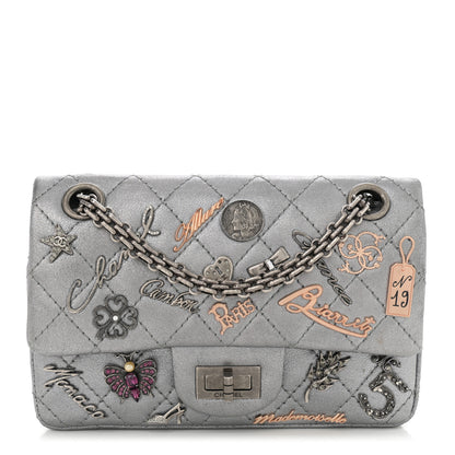 Chanel Metallic Calfskin Quilted Lucky Charms 2.55 Reissue 224 Flap Dark Silver 1 of 11