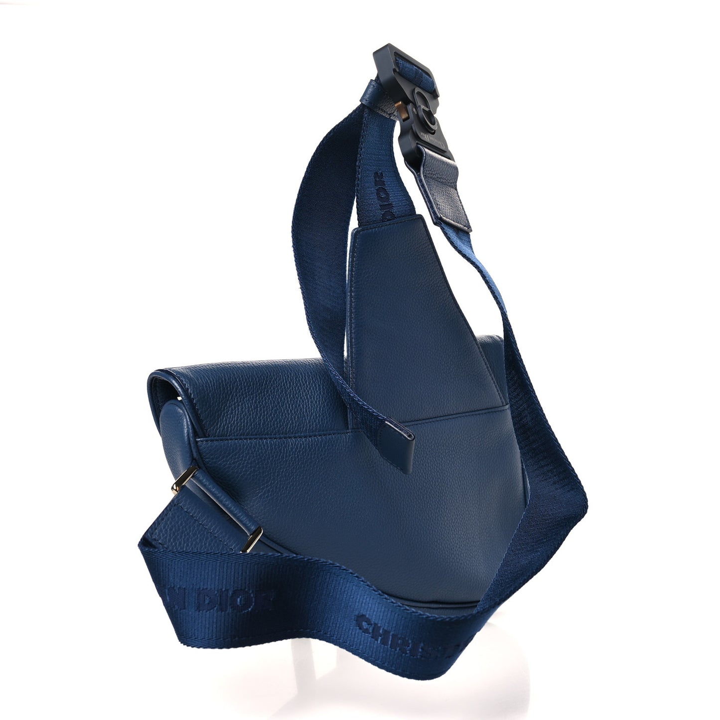 Grained Calfskin Mens Saddle Bag Navy Blue