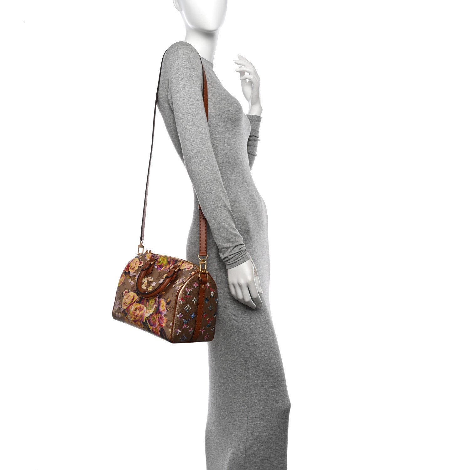 Louis Vuitton Metallic Monogram LV Garden Speedy Bandouliere 25 Gold 2 of 9