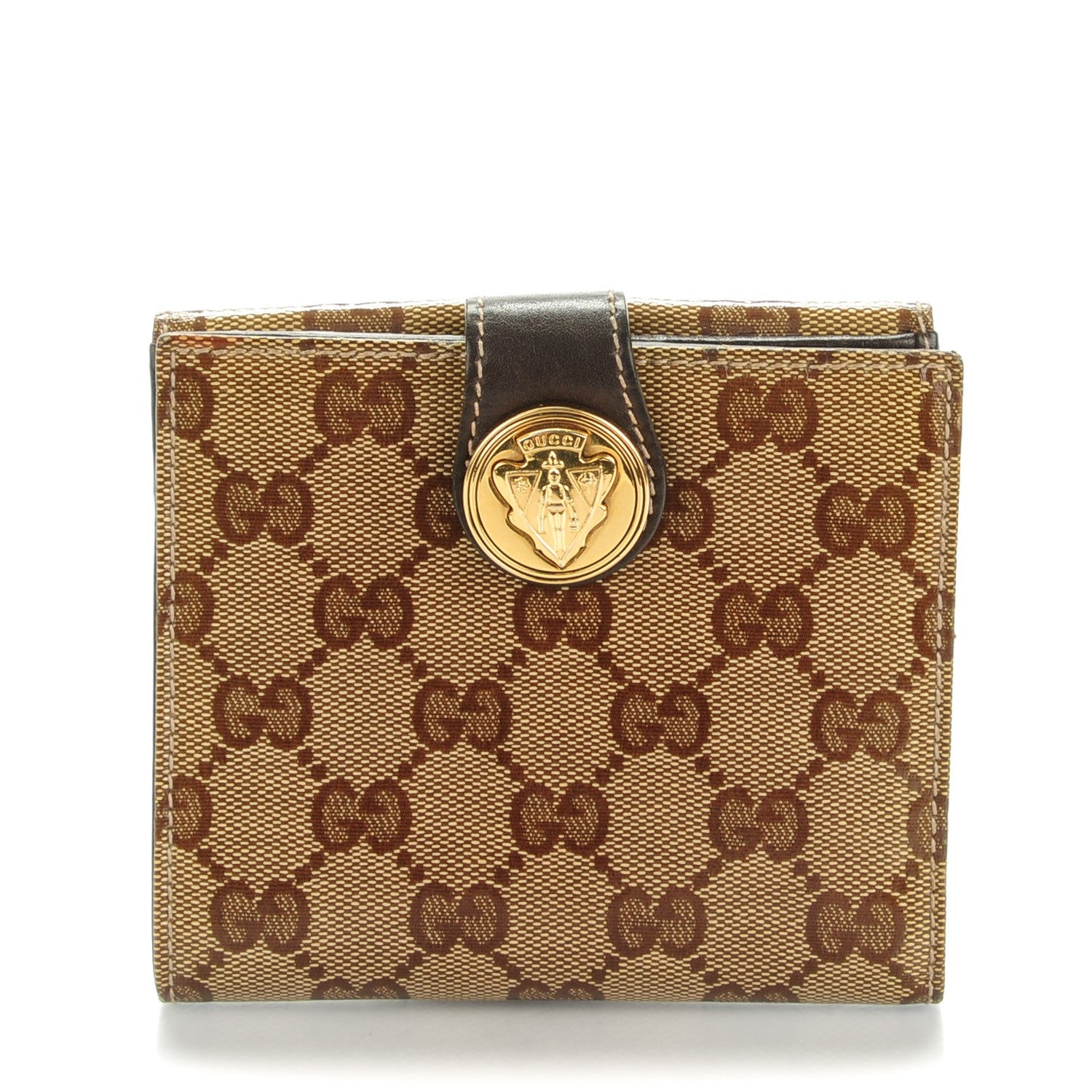 Gucci Crystal Monogram Hysteria French Wallet Dark Brown 1 of 7