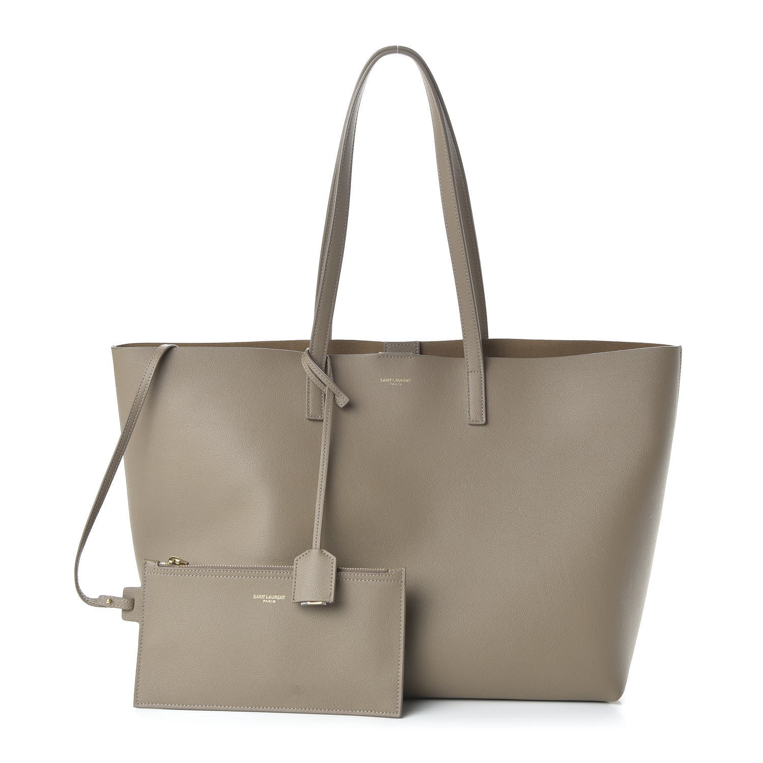 Saint Laurent Calfskin Large Shopping Tote Dusty Gray 1 of 9
