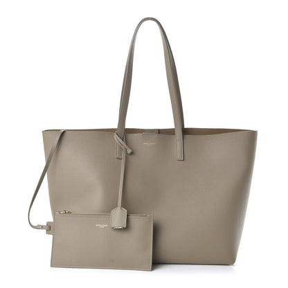 Saint Laurent Calfskin Large Shopping Tote Dusty Gray 1 of 9