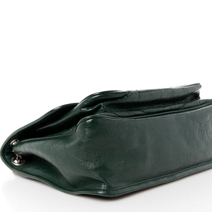 Saint Laurent Crinkled Calfskin Matelasse Monogram Medium Niki Chain Satchel Military Olive 10 of 12