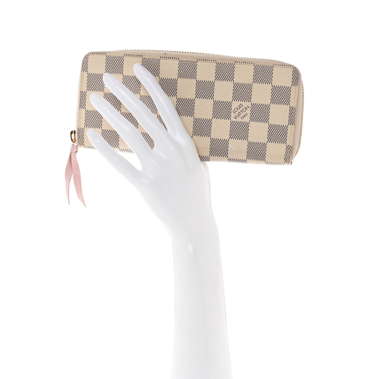 Louis Vuitton Damier Azur Clemence Wallet Rose Ballerine 2 of 14