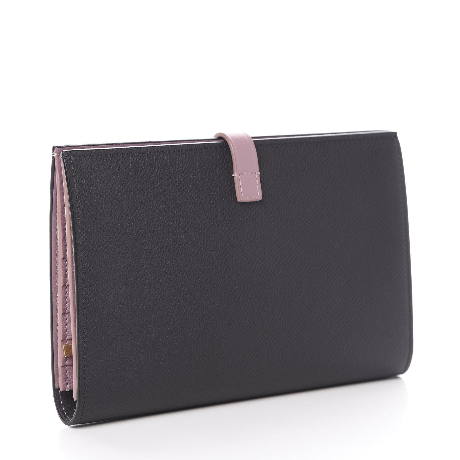 Celine Grained Calfskin Large Multifunction Strap Wallet Grey Vintage Pink 3 of 8