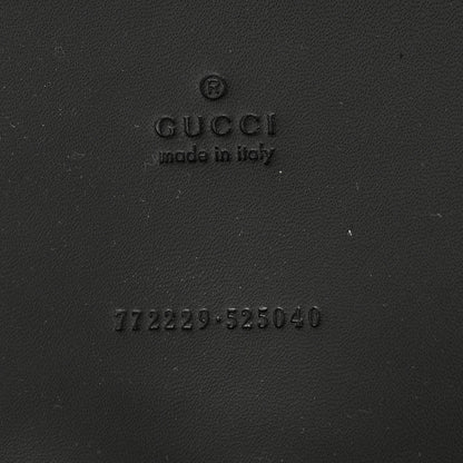 Gucci Calfskin GG Monogram Diamond Cut Medium Ophidia Tote Bag Black 7 of 10