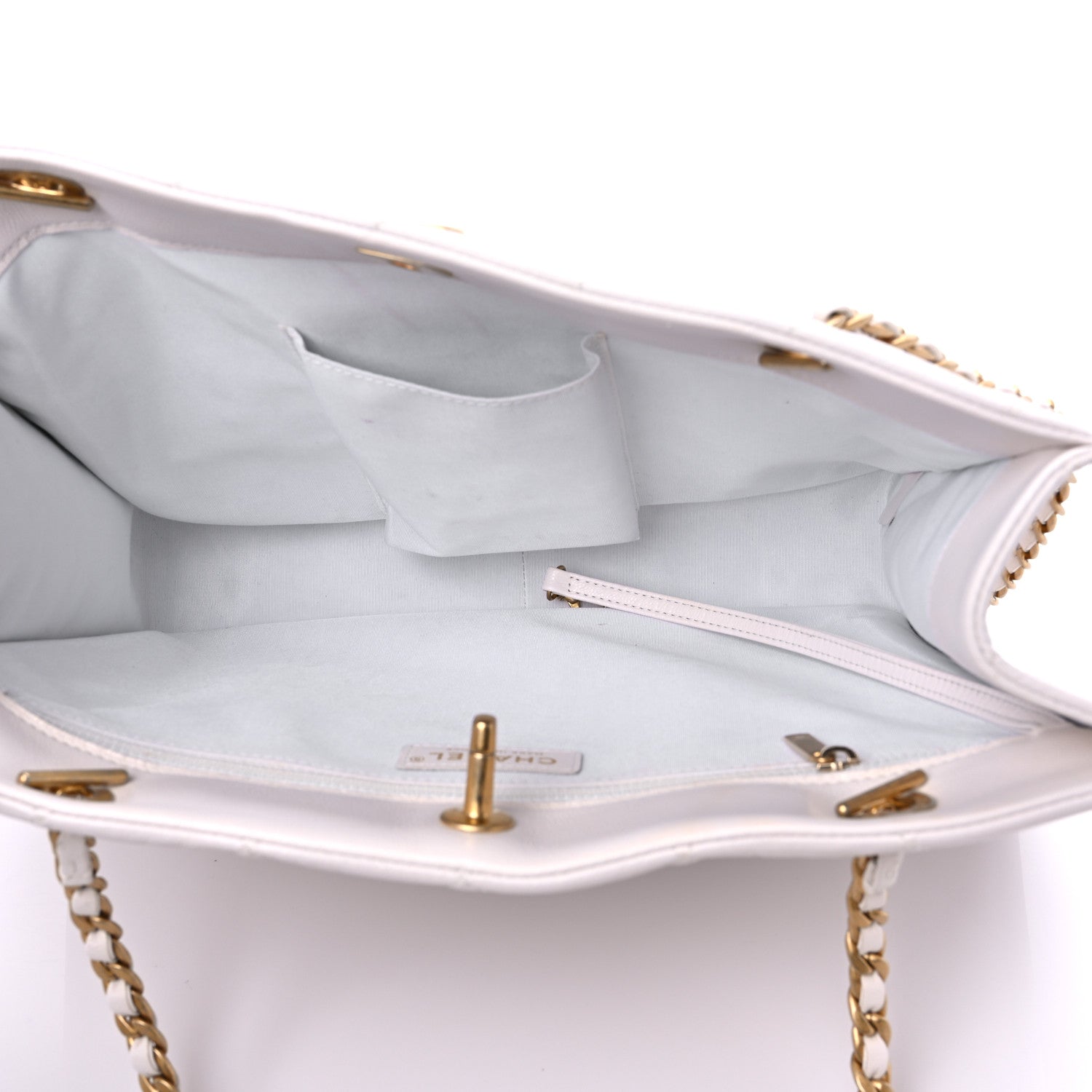 Chanel Caviar Quilted Sweet Classic Shopping Tote White 5 of 15