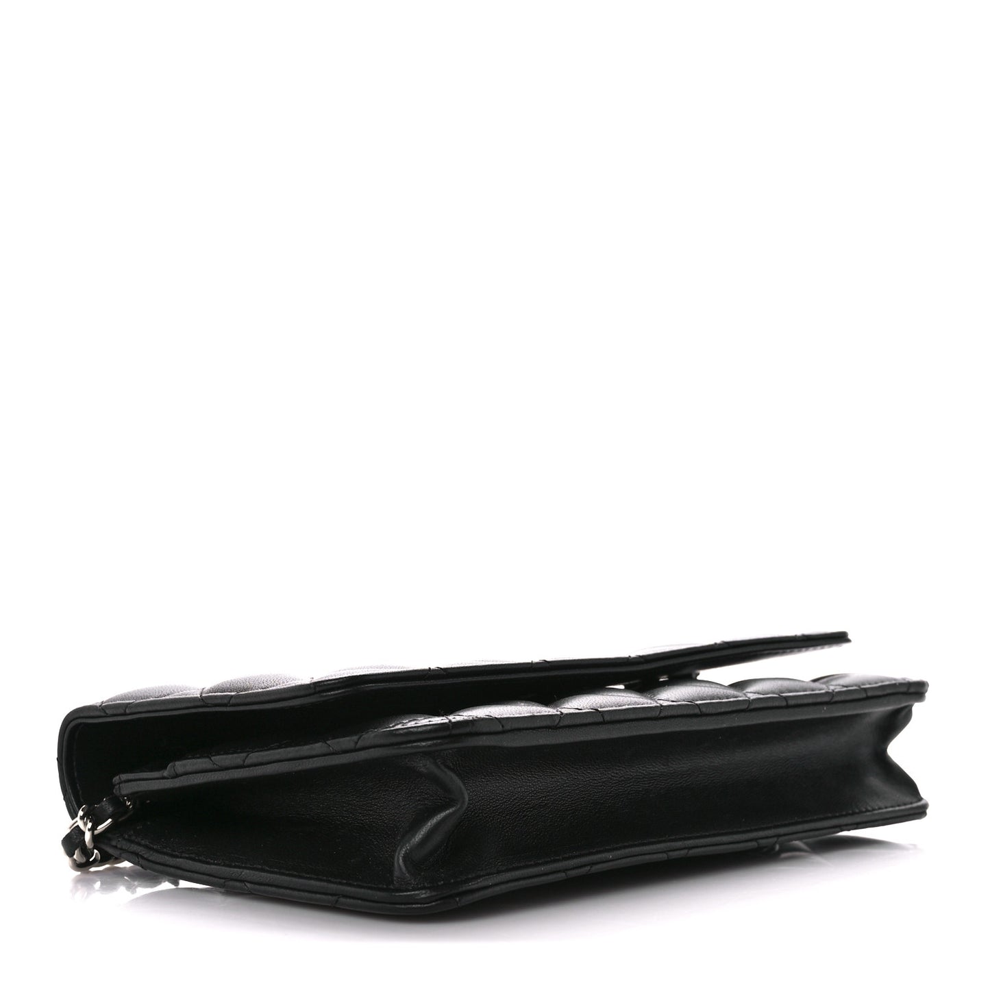 Lambskin Quilted Wallet On Chain WOC Black