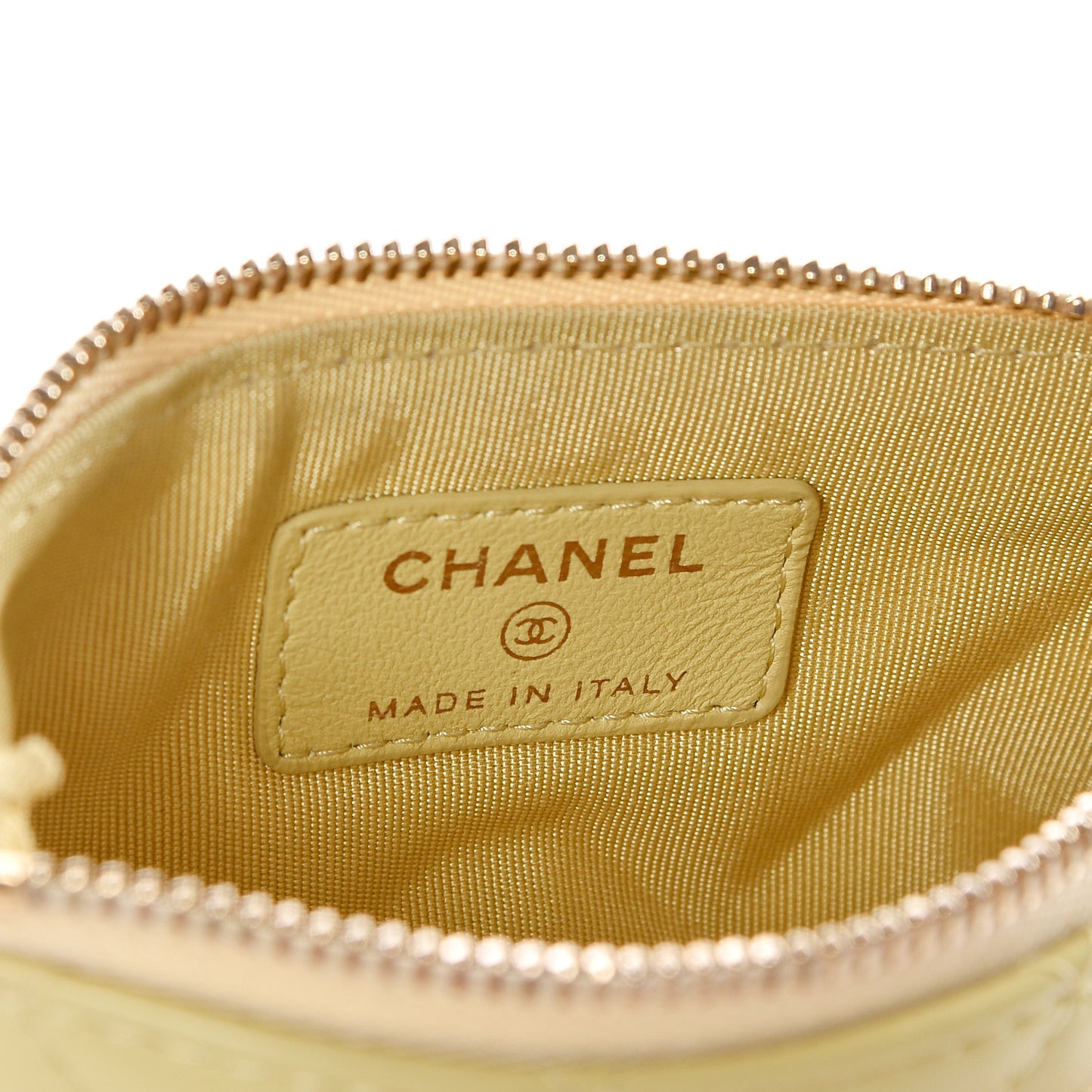 Lambskin Quilted Small Cosmetic Case Yellow