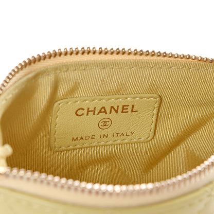 Chanel Lambskin Quilted Small Cosmetic Case Yellow 5 of 11