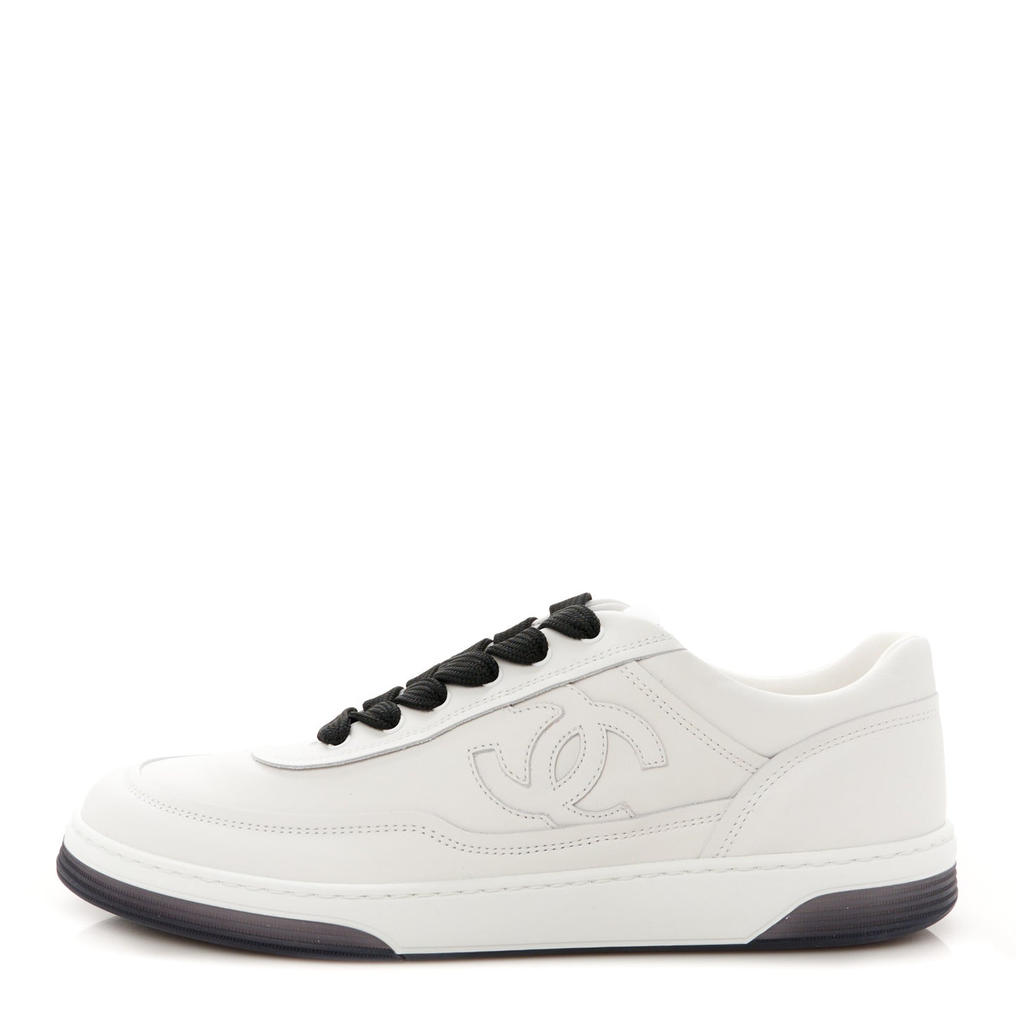 Calfskin CC Womens Sneakers 40 White Black